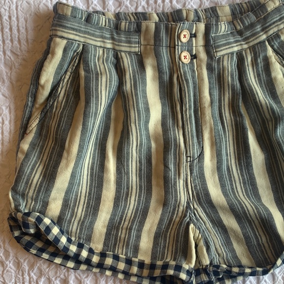 Anthropologie Pilcro Striped Blue and Cream Women's Shorts - Picture 8 of 16